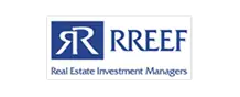 RREEF logo with stylized double "R" symbol and the text "RREEF Real Estate Investment Managers" in blue font on a white background.