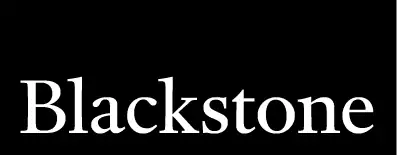The word "Blackstone" in white serif font is displayed on a solid black background.