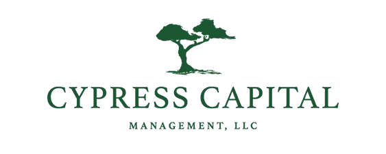 Green silhouette of a cypress tree above the words "Cypress Capital" in large font, and "Management, LLC" in smaller font on a light background.