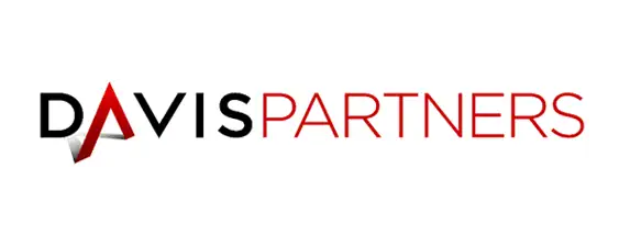 Logo with the words "DAVIS PARTNERS." The "A" in "DAVIS" is stylized in red with a three-dimensional look. The rest of the text is in black and red on a white background.