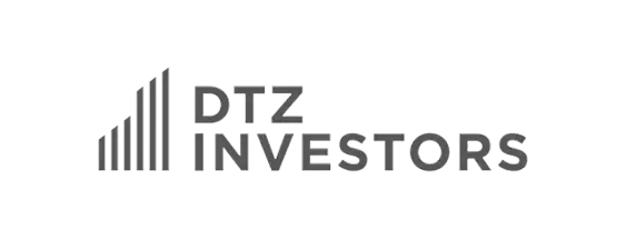 DTZ Investors logo with five vertical bars of increasing height on the left and the text "DTZ INVESTORS" in bold, gray capital letters on the right.
