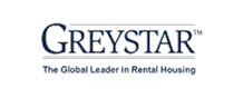 Greystar logo with the tagline "The Global Leader in Rental Housing" displayed below the company name in blue text on a light background.