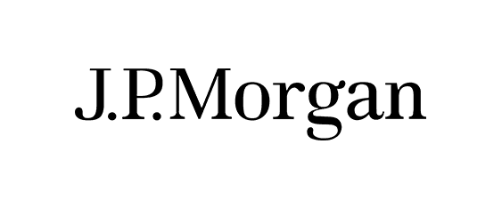 The image displays the text "J.P. Morgan" in black serif font on a white background.