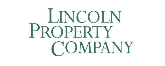 Lincoln Property Company logo in green serif font on a light gray background.
