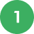 A white number 1 centered in a solid green circle on a light gray background.