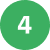 A white number 4 centered on a solid green circle with a light gray background.