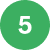 A white number 5 centered on a solid green circle.