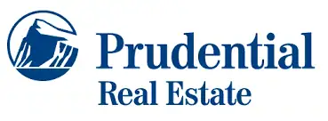 Prudential Real Estate logo with a stylized mountain graphic inside a circle and the company name in blue text beside and below the image.