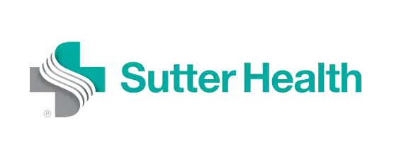 Sutter Health logo with a stylized teal and gray cross on the left and the words "Sutter Health" in teal text on the right.