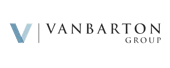 Vanbarton Group logo with a stylized blue "V" on the left and the words "VANBARTON GROUP" in black capital letters on the right.
